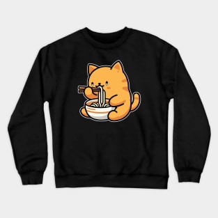 Cat eating Ramen Crewneck Sweatshirt